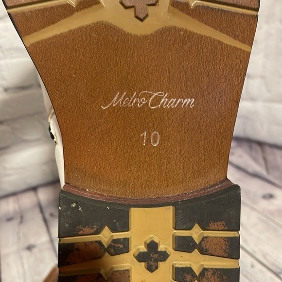 Mens Oxford, chukka boots, tan white and blue with side zip size 10 medium - Picture 6 of 8